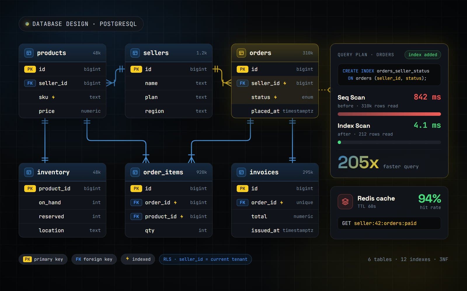 PostgreSQL Database Design for SaaS diagram
